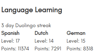 Language learning widget