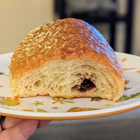 Chocolate croissant cross-section