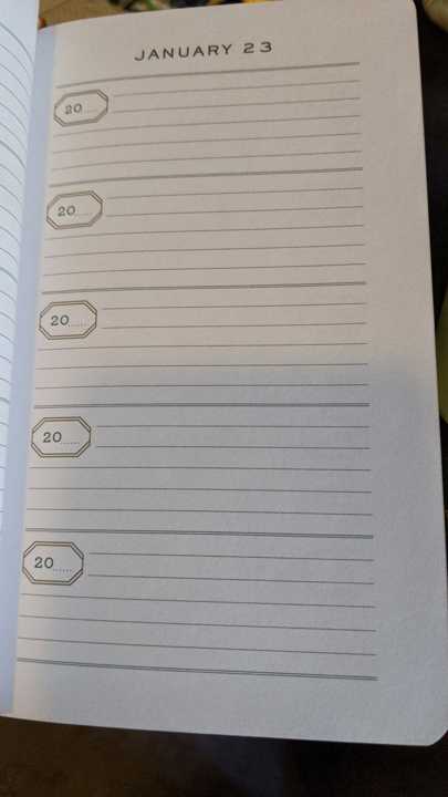 One Line A Day notebook page