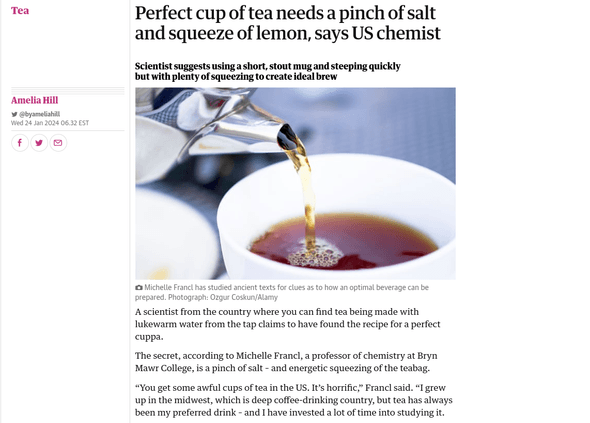 The original Guardian article about the tea controversy